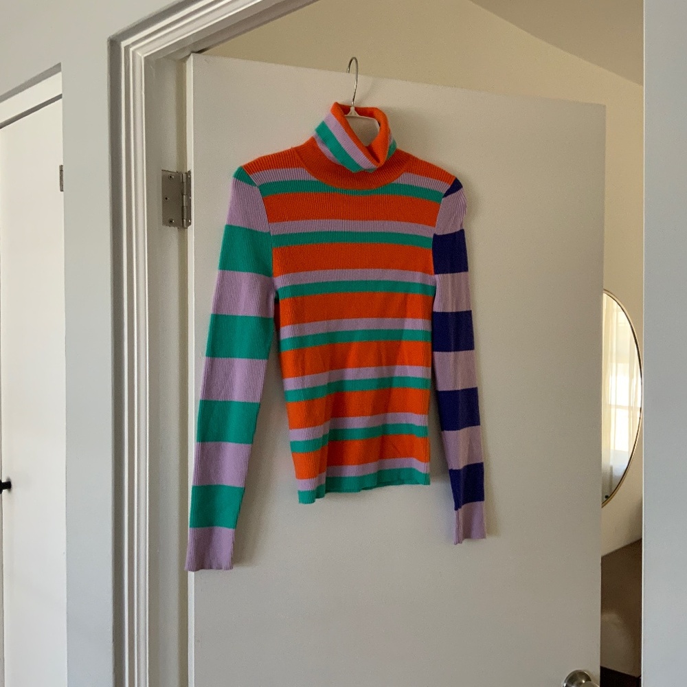 Anthropologie Maeve multicolored turtleneck lightweight sweater